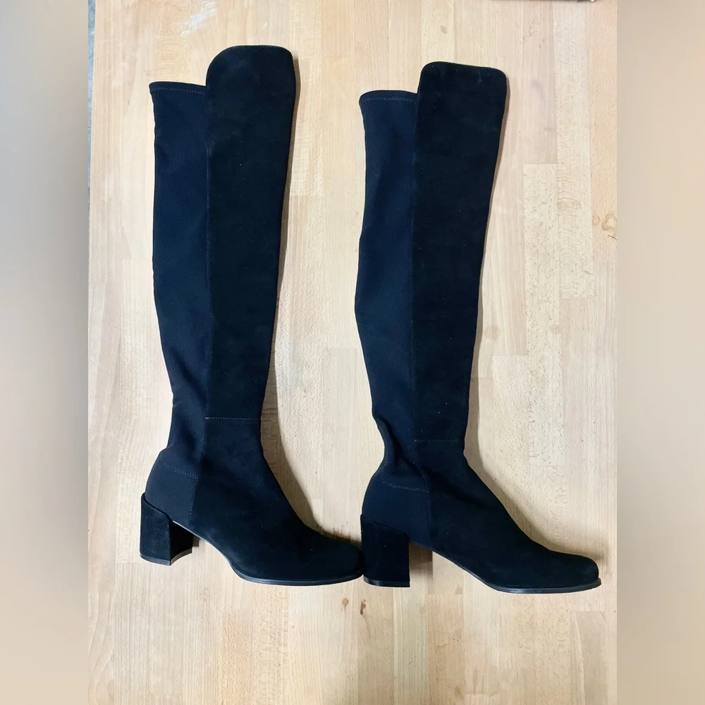 stuart weitzman 5050 mid boot black suede - Picture 5 of 8